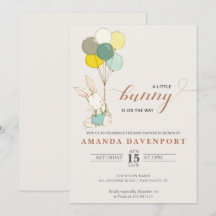 Bubbelduschinbjudan till Bunny Balloons babydusch