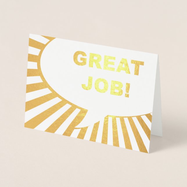 Bubbelfolie för tecknad av underbara jobb guld folierat kort (Framsida)