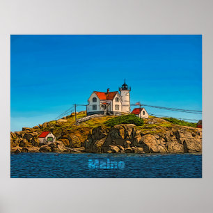 Bubbelfyr Maine Nautical Poster