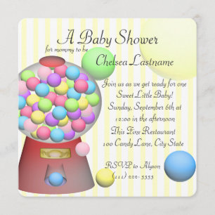 Bubbelgum Babyskugga Inbjudningar