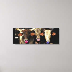 Bubbelgum Blodeo Bull Cows Western Pop Art Canvastryck