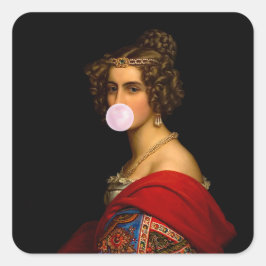 Bubbelgum Diva Bayerisk skönhet Fyrkantigt Klistermärke