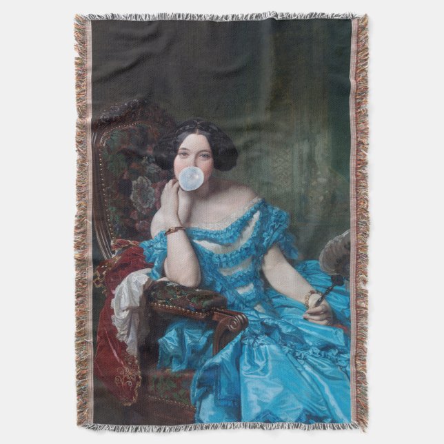 Bubbelgum Diva i blå satin Filt (Framsidan Vertikal)