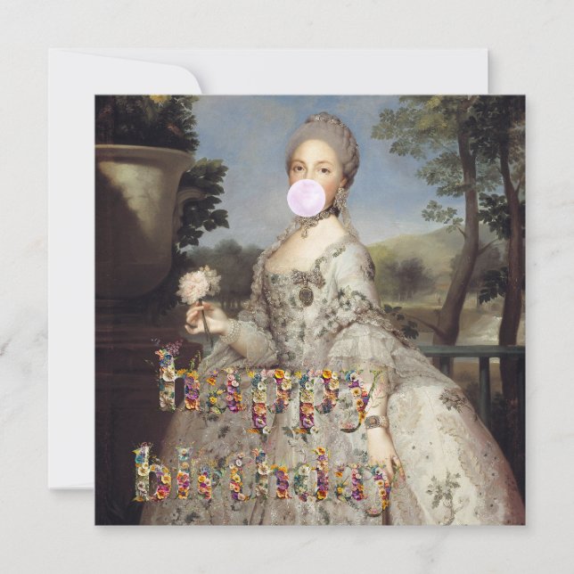 Bubbelgum Diva Luisa de Parma Grattis på födelseda Kort (Framsida)