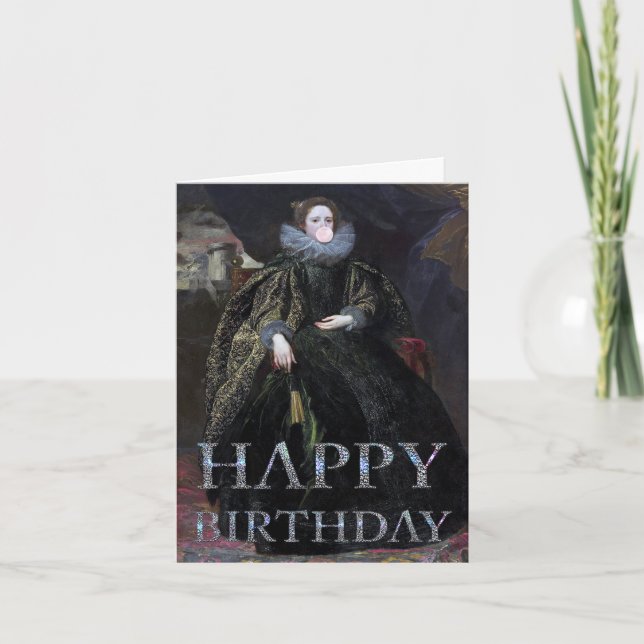 Bubbelgum Diva Marchesa Grattis på födelsedagen Kort (Framsida)