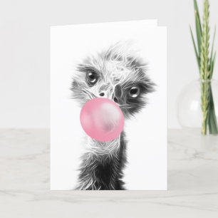 Bubbelgum emu. Lusnyj Emu Bird bubbelgum Tack Kort