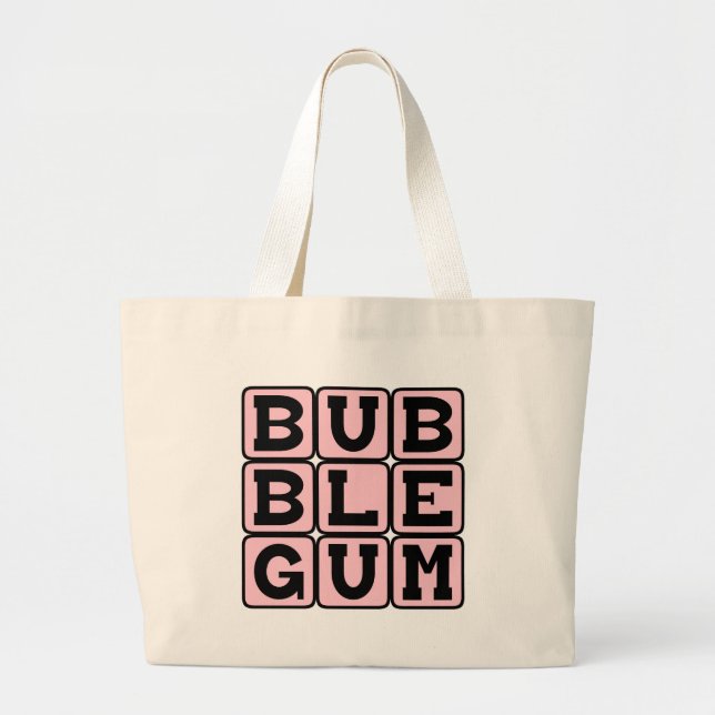 Bubbelgum, färg och godis jumbo tygkasse (Framsidan)