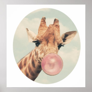 Bubbelgum giraffe poster