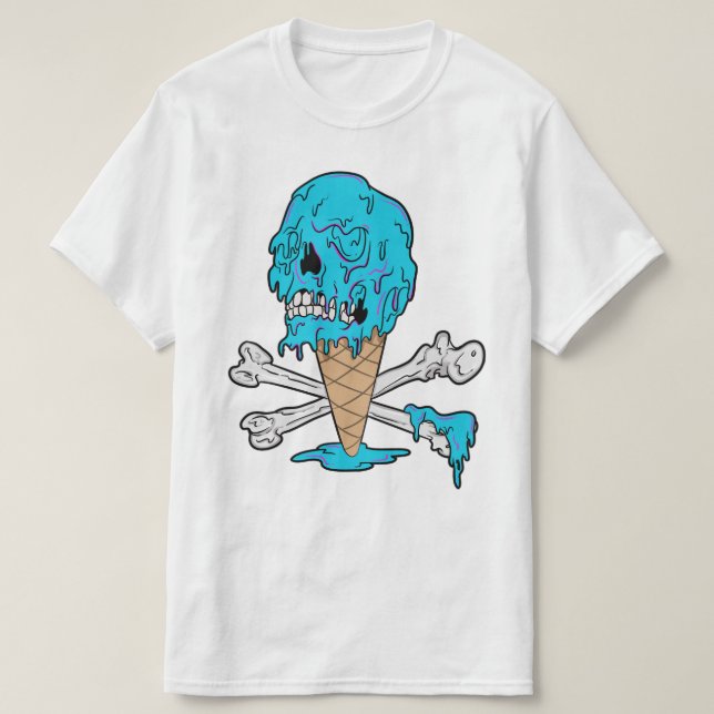 Bubbelgum Ice Cream-droppskal T Shirt (Design framsida)