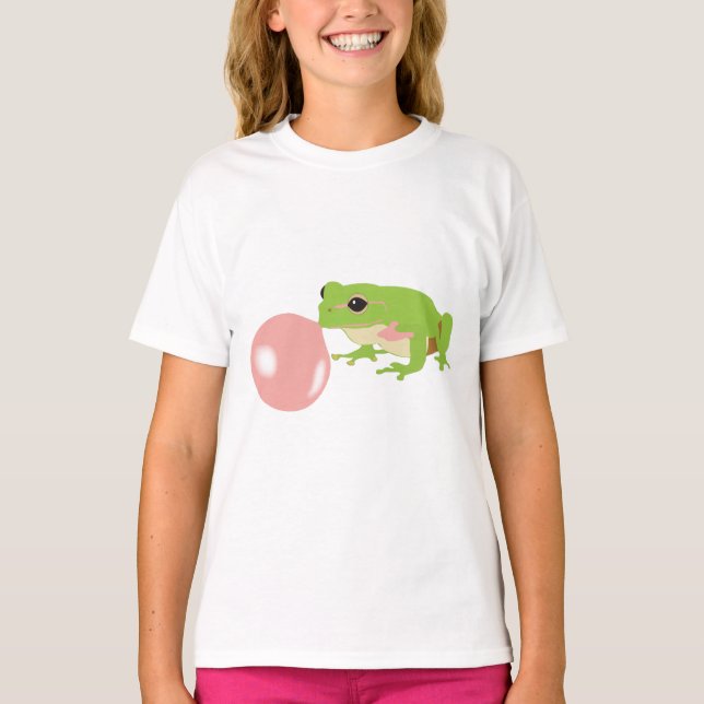 Bubbelgummigrodor som blåser bubblor t shirt (Framsida)
