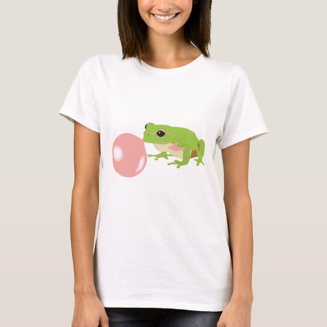 Bubbelgummigrodor som blåser bubblor t shirt (Framsida)