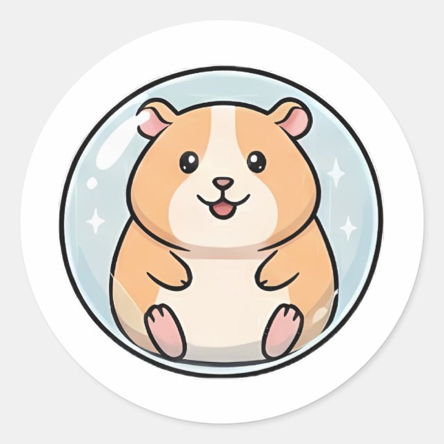 Bubbelhamster Runt Klistermärke (Framsida)