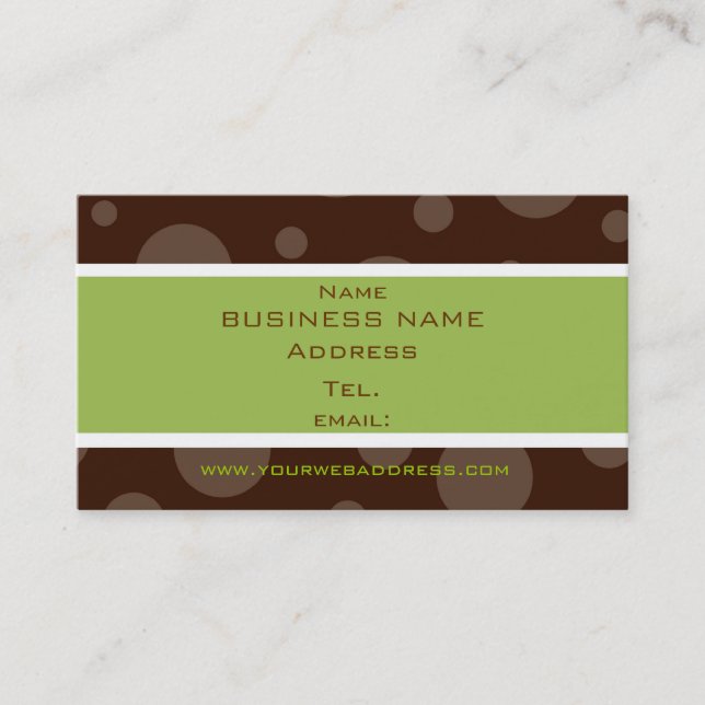 Bubbelkort för myntchoklad visitkort (Framsida)