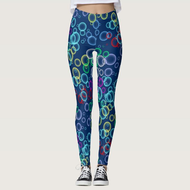 bubbelmönster 02.b DBlue BG Leggings (Framsida)