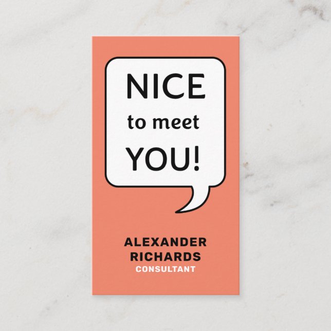 Bubbeln tal trevlig att möta er modern visitkort (Framsida)