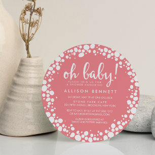 Bubbelns Rosa   Babyskor Inbjudningar