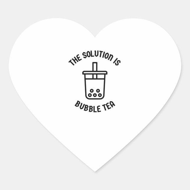 Bubbelte är lösningen hjärtformat klistermärke (Framsida)