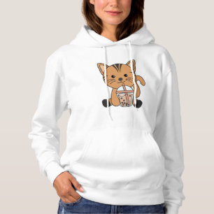 Bubbelte teakat med choklad, sötat djurkatt t shirt