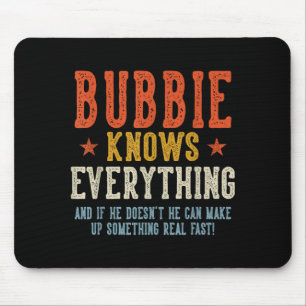 Bubbie vet allt fars dag retro vintage musmatta