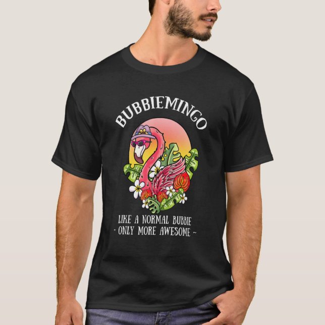 Bubbiemingo Bubbie Flamingo Grandma 1 T Shirt (Framsida)