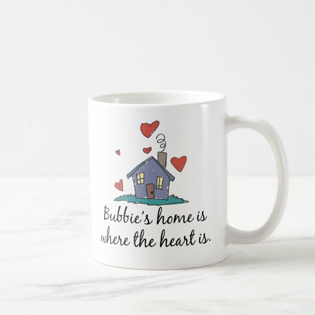 Bubbies hem är var hjärtan är kaffemugg (Höger)