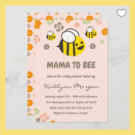 Bubbla baby shower inbjudan Mama till bi Blommig