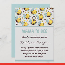 Bubbla baby shower inbjudan Mama till bi Bumblebee