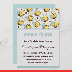 Bubbla baby shower inbjudan Mama till bi Bumblebee