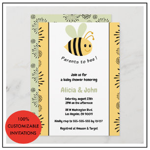 Bubbla baby shower inbjudan samex bumblebee