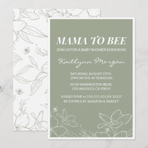 Bubbla baby shower inbjudningar Elegant Blommig