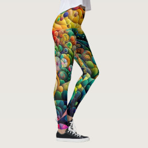 Bubbla med flera Färgader Leggings