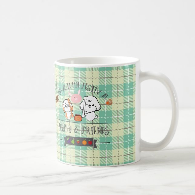 Bubbla och vänner firar midhöstfestivalen kaffemugg (Höger)