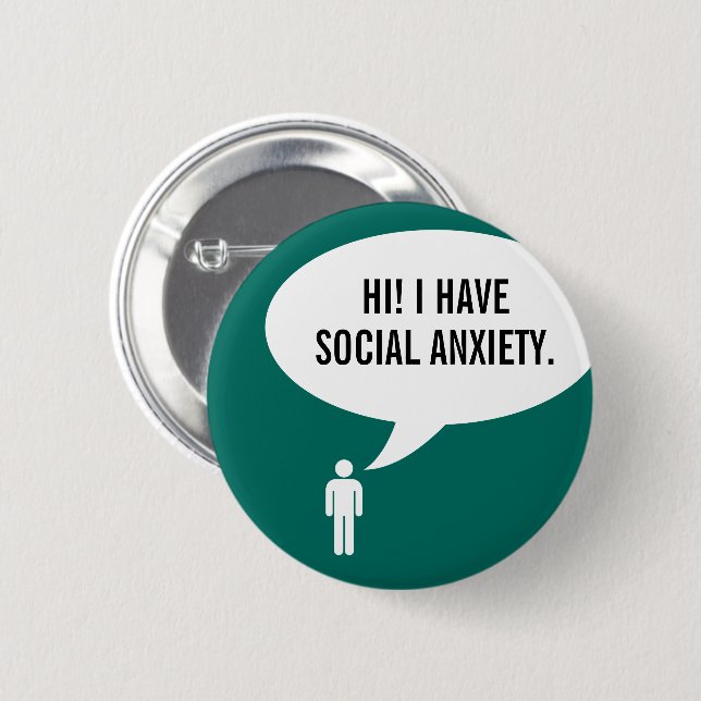bubbla social ANXIETY tal Knapp (Framsida & baksida)