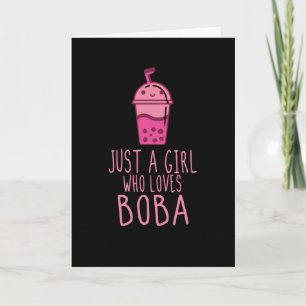 Bubbla Tea bara en flicka som Kärlek Boba Kort