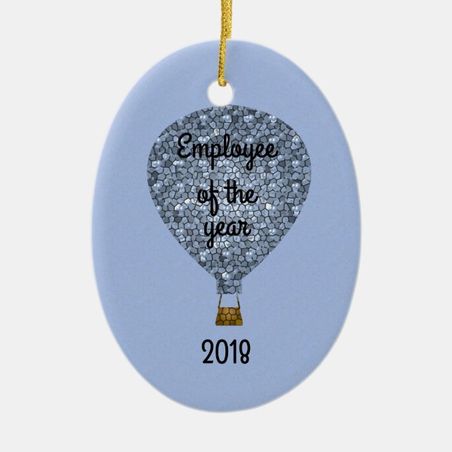 Bubblad anställd vid årets belöning julgransprydnad keramik (Framsidan)