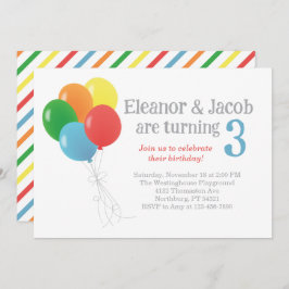 Bubblad med två födelsedag för klassisk Party Inbjudningar