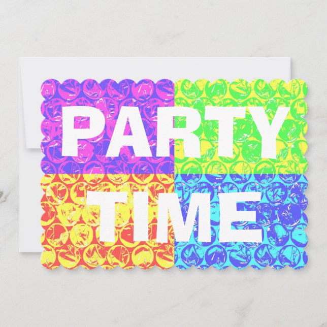 Bubbladet födelsedagsfest inbjudan (Framsida)