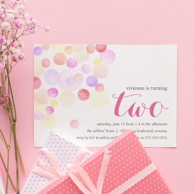 Bubblande | Inbjudan till andra födelsedagen med v (Skapare uppladdad)