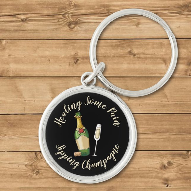 Bubblande Rund Silverfärgad Nyckelring (Skapare uppladdad)