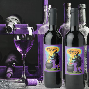 Bubblande tuggmuskulatur i kauldron vinflaska etikett