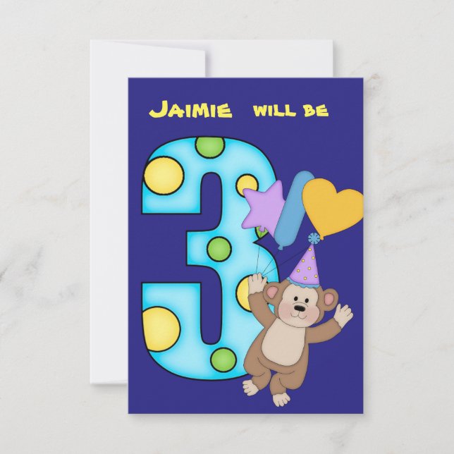 Bubblans inbjudan till tredje födelsedagspartiet (Framsida)