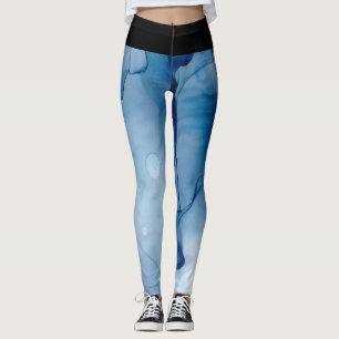 Bubblar abstrakt vattenfärgblått för *~* leggings
