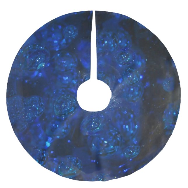 Bubblar av fallblott glas julgransmatta borstad polyester (Framsidan)