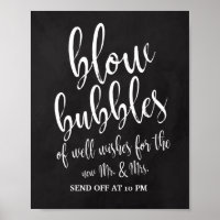 Bubblar Avskeds Chalkboard 8x10 Bröllopsskylt