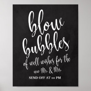 Bubblar Avskeds Chalkboard 8x10 Bröllopsskylt Poster