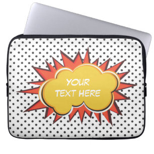 Bubblar beställnings- text för humorbokexplosion laptop sleeve