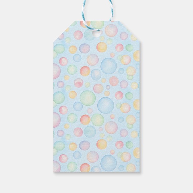 Bubblar & Fins Barnkalas Presentetikett (Baksidan)