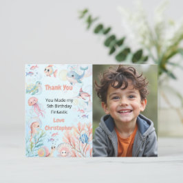 Bubblar & Fins Barnkalas Tack Kort