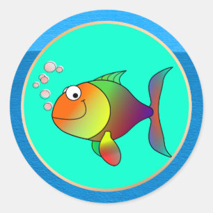 Bubblar fisken runt klistermärke
