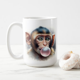 Bubblar för bubbelgum från Cute Monkey-bloss Kaffemugg